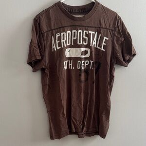 Aeropostale Men's Chocolate Brown Graphic Tee 11